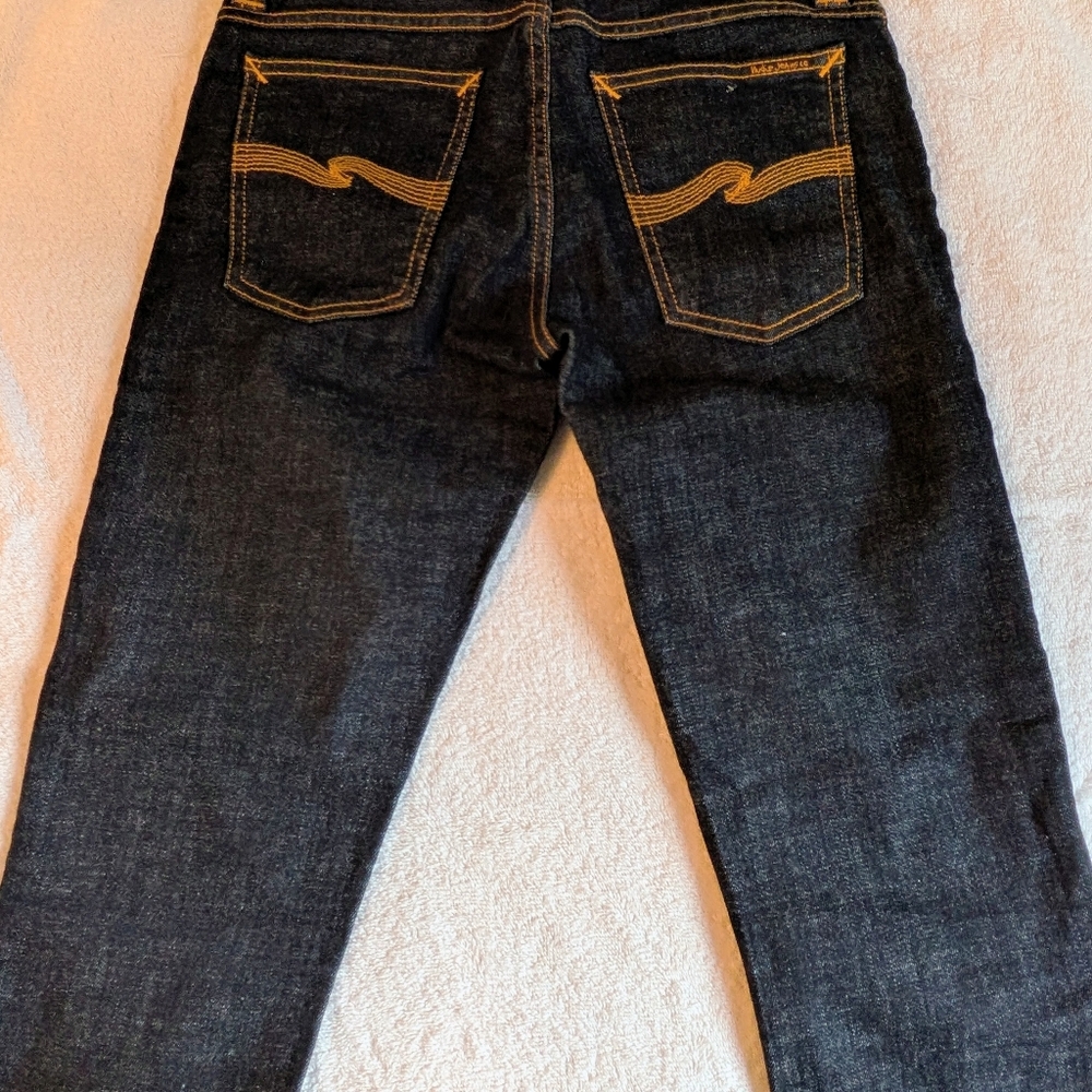 Nudie Jeans Dark Denim with Orange Stitching - Picture 5 of 7